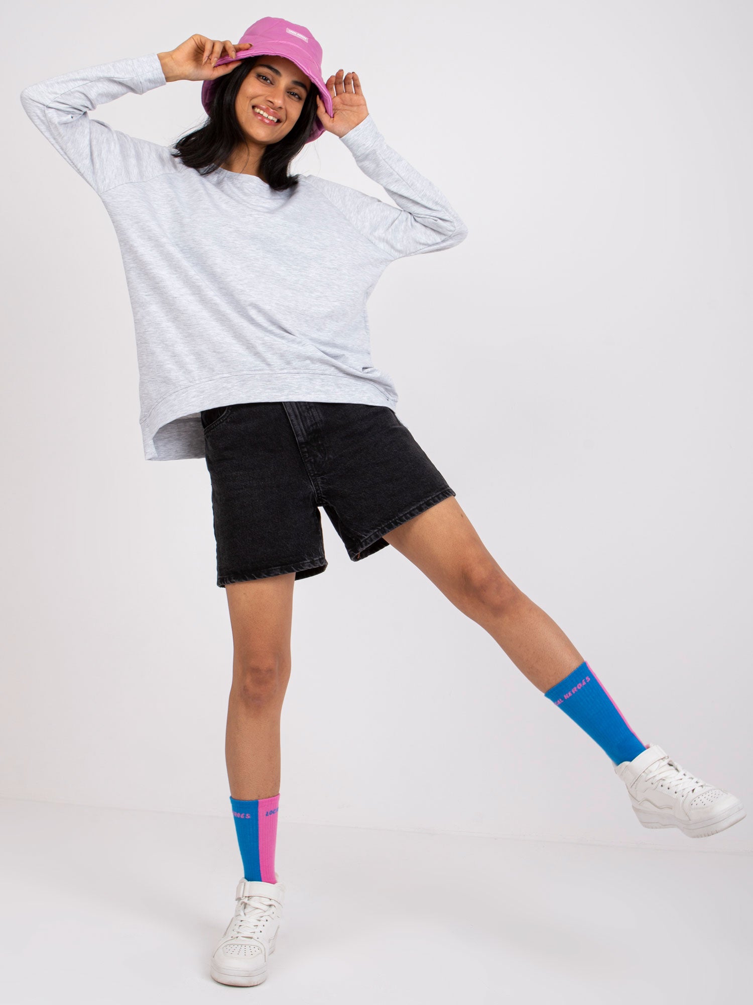 Bluza oversize jasnoszara