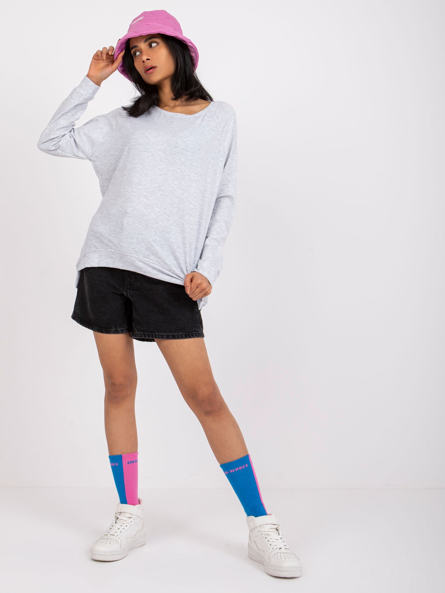 Bluza oversize jasnoszara