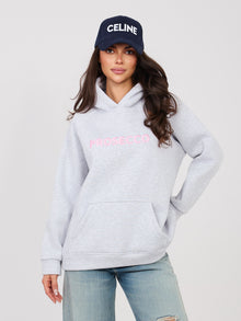 RUE PARIS Jasnoszara dresowa bluza oversize z kapturem