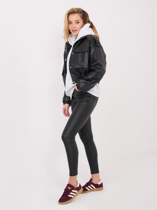 Jasnoszara damska bluza basic z ociepleniem