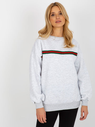 Jasnoszara dresowa bluza damska oversize bez kaptura