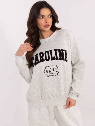 Jasnoszara melanżowa bluza oversize bez kaptura