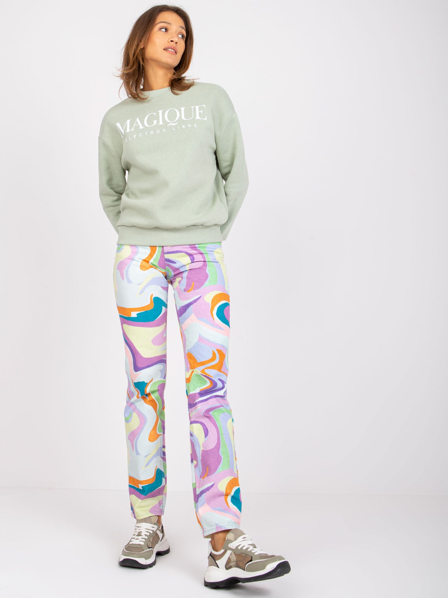 SUBLEVEL Jasnozielona bluza dresowa