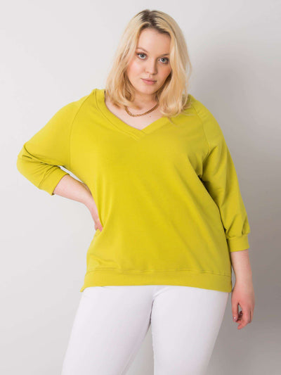 Jasnozielona bluza plus size z bawełny
