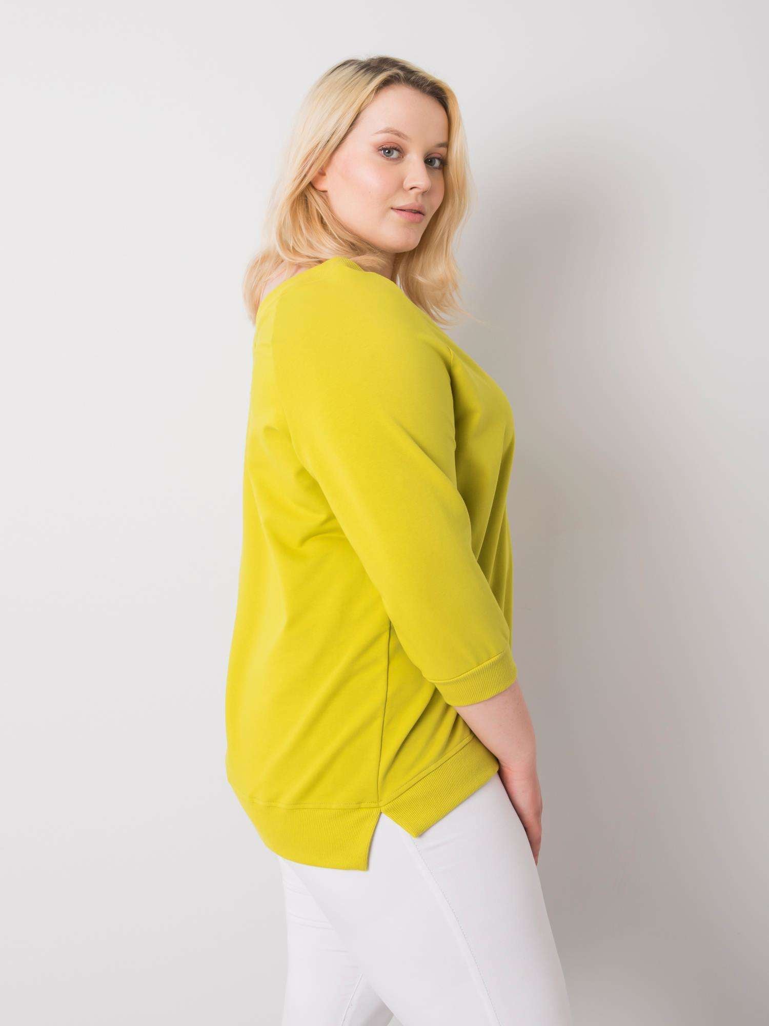 Jasnozielona bluza plus size z bawełny