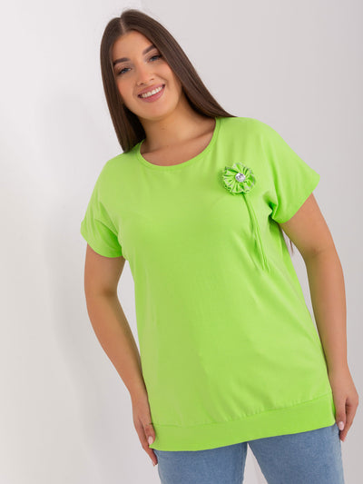 Jasnozielona bluzka damska plus size ze ściągaczem