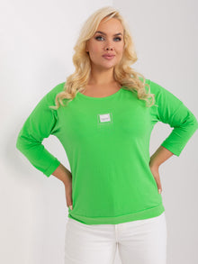 Jasnozielona bluzka plus size z okrągłym dekoltem