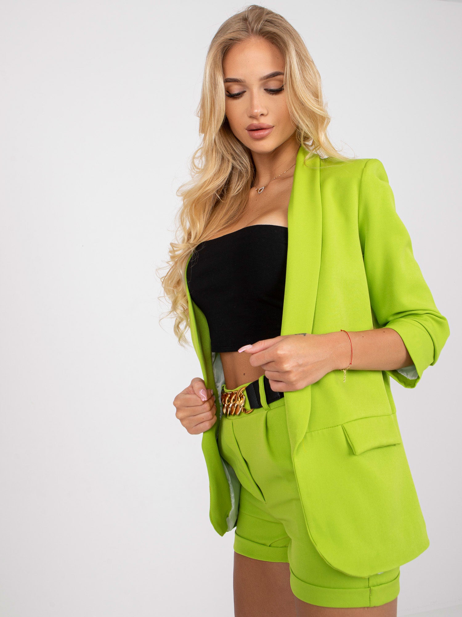 Jasnozielony komplet elegancki dwuczęściowy