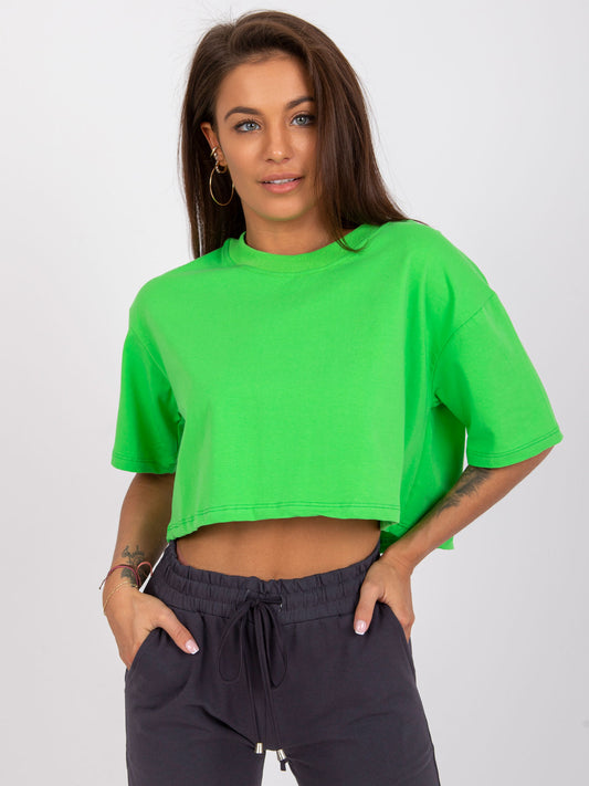 Jasnozielony damski t-shirt basic