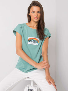 Jasnozielony bawełniany t-shirt damski