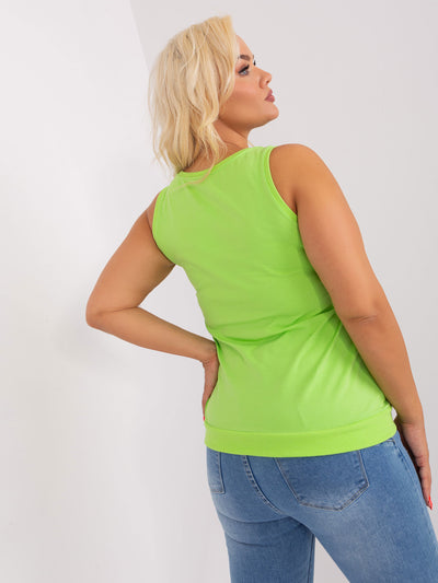 Jasnozielony damski top plus size z bawełny