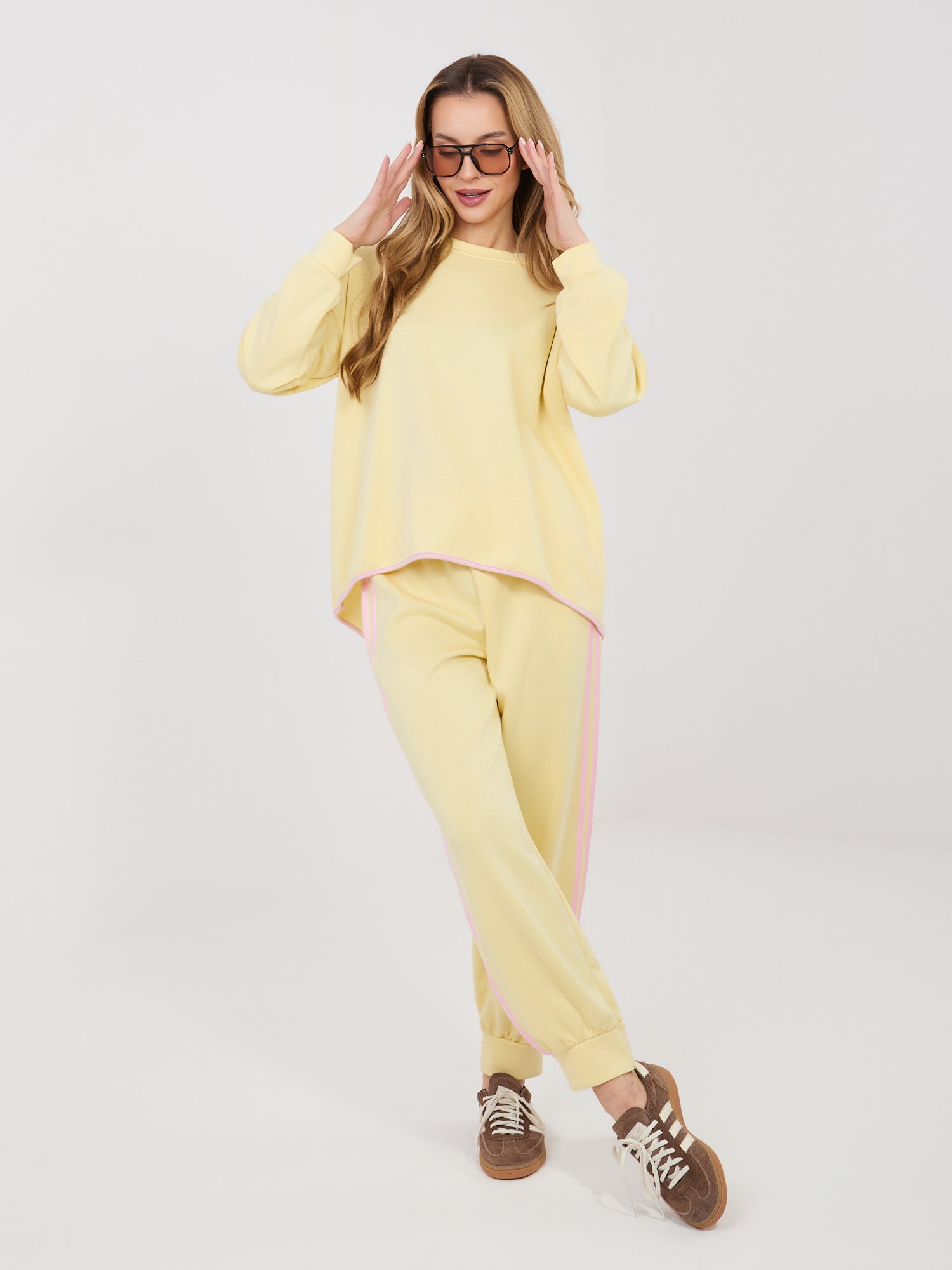 RUE PARIS Jasnożółta asymetryczna bluza oversize