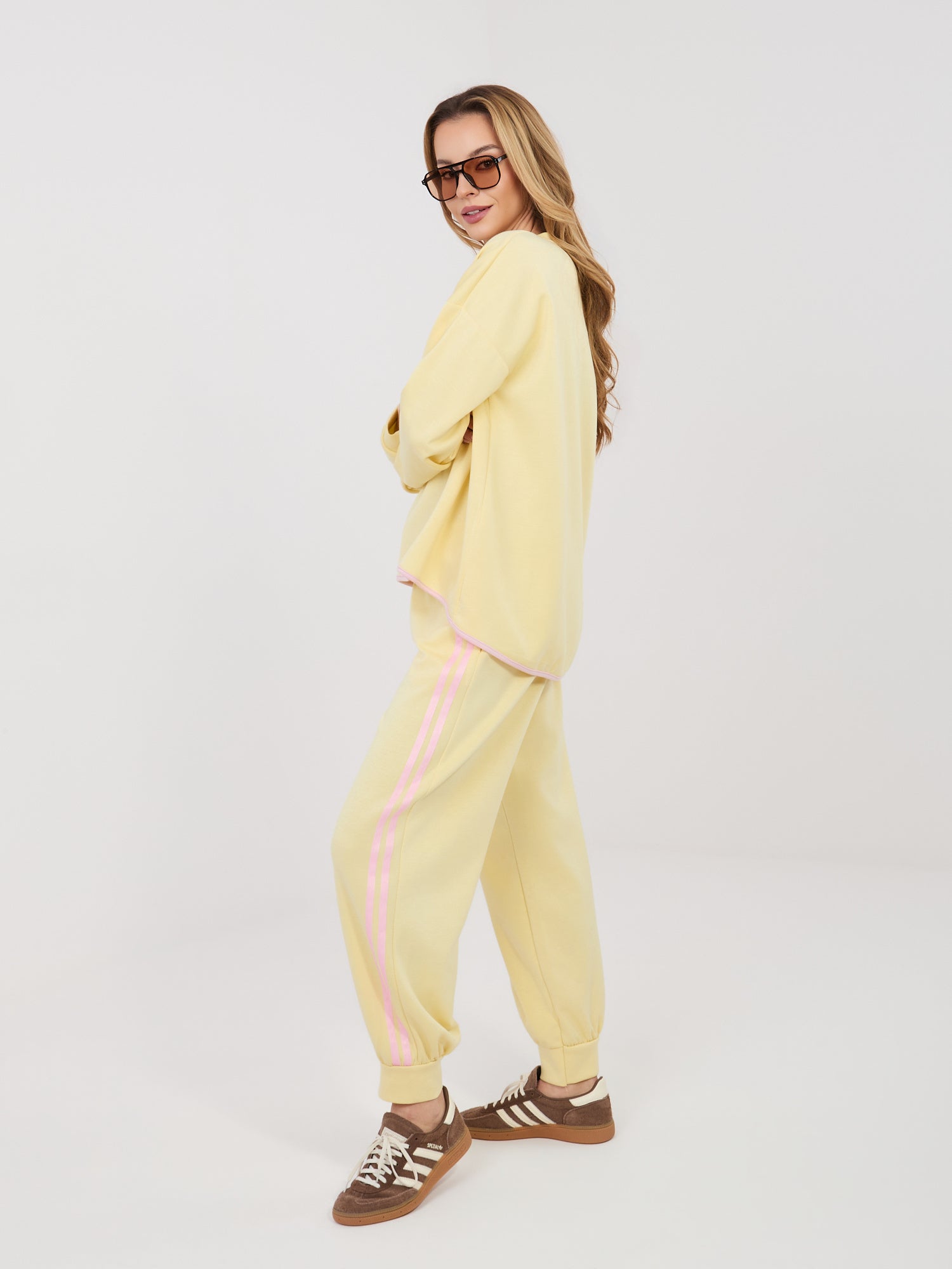 RUE PARIS Jasnożółta asymetryczna bluza oversize