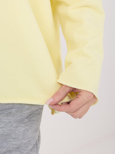 Jasnożółta damska bluza oversize bez kaptura