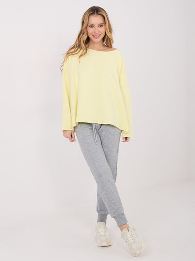 Jasnożółta damska bluza oversize bez kaptura