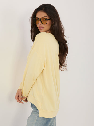 RUE PARIS Jasnożółta bluza oversize bez kaptura