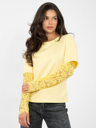 Jasnożółta casualowa bluzka oversize