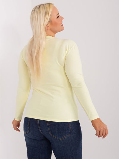 Jasnożółta bluzka plus size z długim rękawem