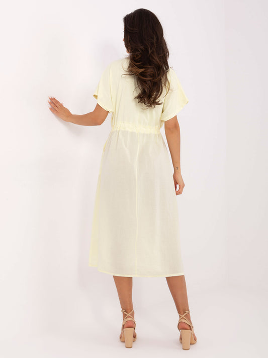 OCH BELLA Jasnożółta bawełniana sukienka na lato