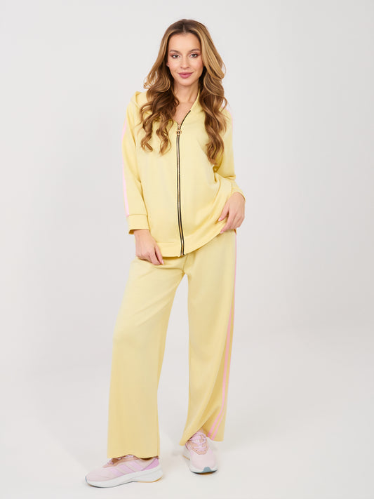 RUE PARIS Jasnożółta bluza oversize z suwakiem