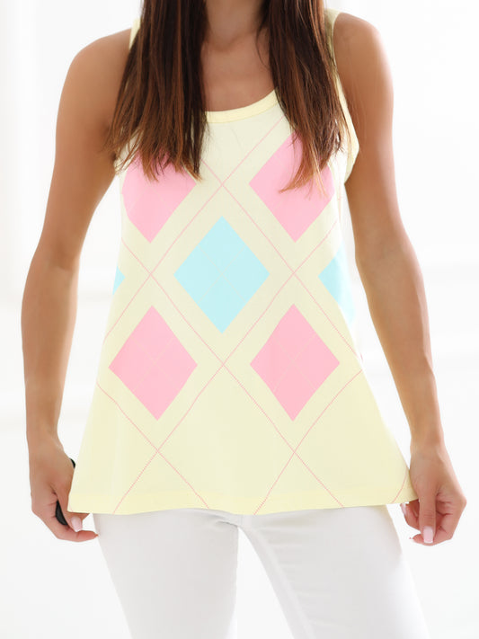 Jasnożółty bawełniany tank top