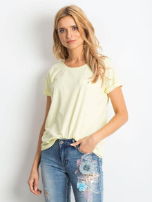 Bawełniany t-shirt damski jasnożółty