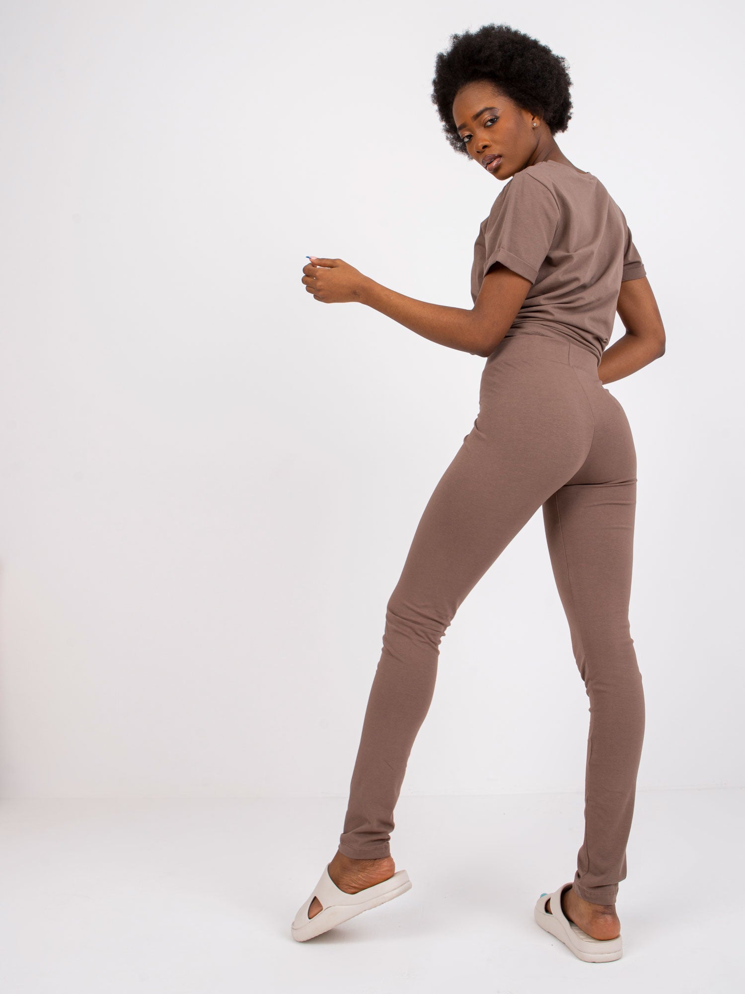 Legginsy basic kawowe