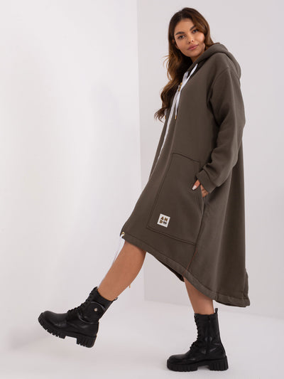 Khaki asymetryczna bluza dresowa
