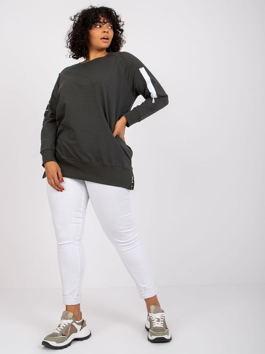 Khaki damska tunika plus size