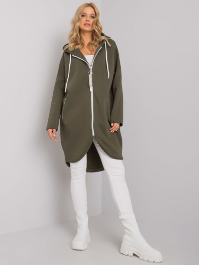 Khaki długa bluza z kapturem