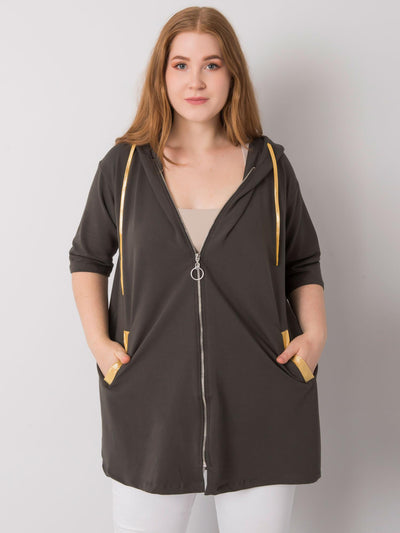 Khaki damska bluza plus size rozpinana