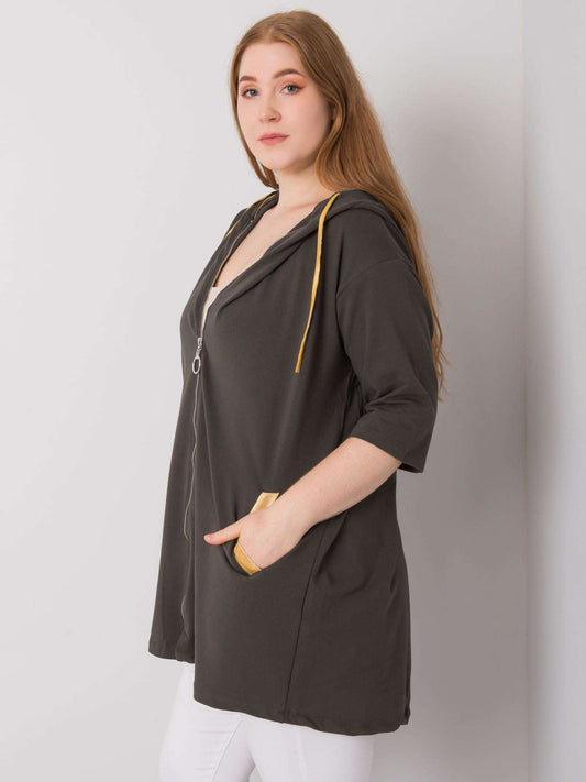 Khaki damska bluza plus size rozpinana
