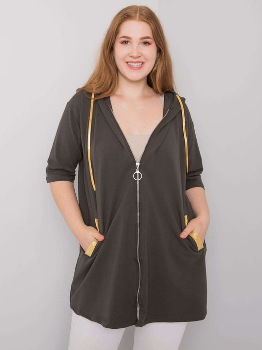 Khaki damska bluza plus size rozpinana