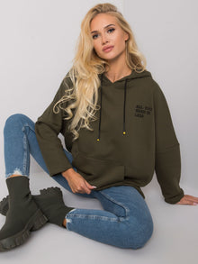 Khaki bluza kangurka z kapturem