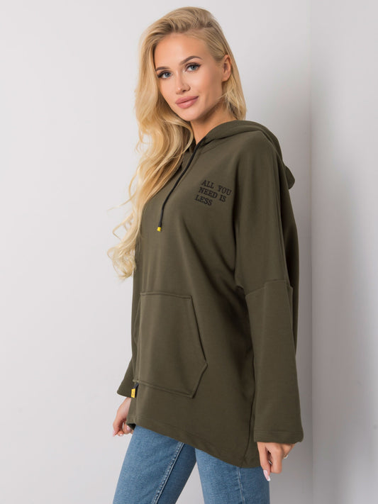 Khaki bluza kangurka z kapturem