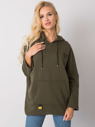 Khaki bluza kangurka z kapturem