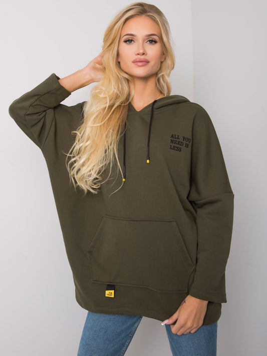 Khaki bluza kangurka z kapturem