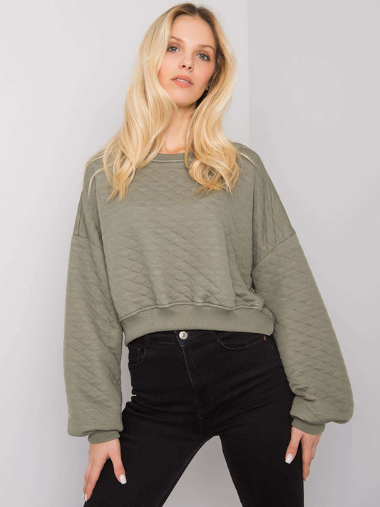 Khaki pikowana bluza damska