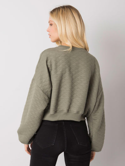 Khaki pikowana bluza damska