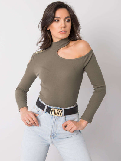 OCH BELLA Khaki bluzka z golfem