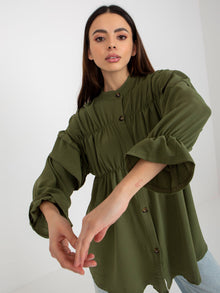 Khaki boho koszula z marzeniem i falbanami OCH BELLA