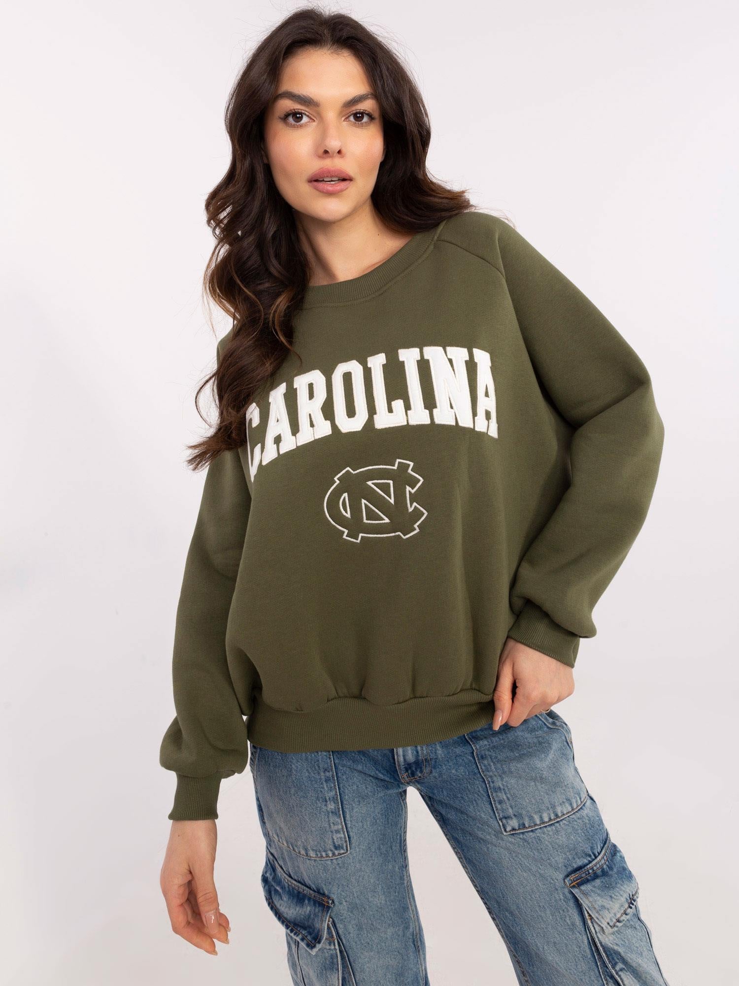 Khaki damska bluza oversize z ociepleniem