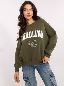 Khaki damska bluza oversize z ociepleniem