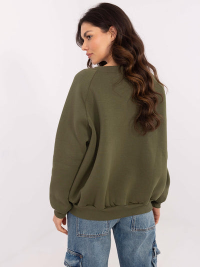 Khaki damska bluza oversize z ociepleniem