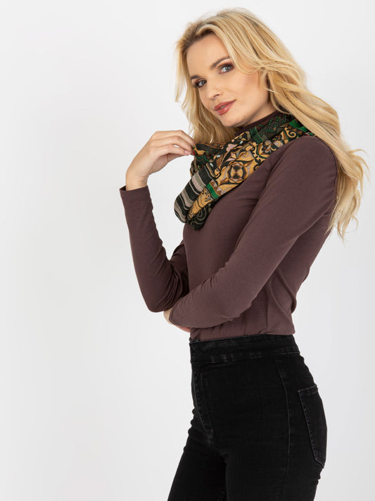 Khaki damska chusta komin z printami