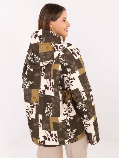 Khaki damska kurtka oversize z kieszeniami