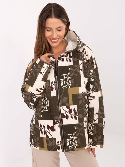 Khaki damska kurtka oversize z kieszeniami