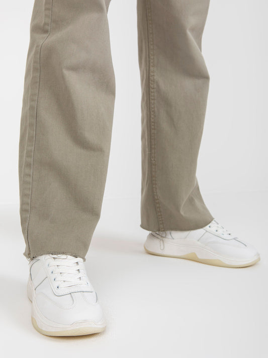 Khaki spodnie jeansowe z szeroką nogawką FRESH MADE
