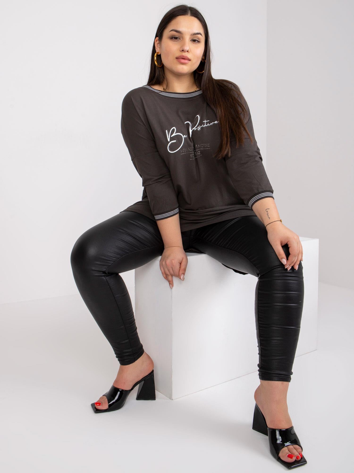Khaki damska tunika plus size