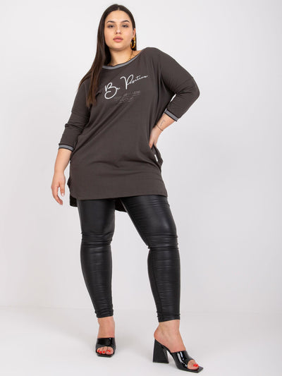 Khaki damska tunika plus size